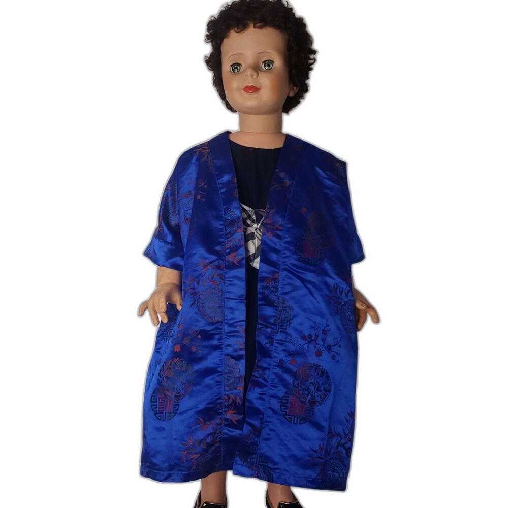 Blue Kimono Satin Robe Fits Girls Size 2T